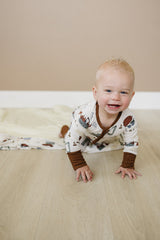 Construction Trucks Ribbed Bamboo Zipper - HoneyBug 