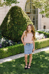 Pink Knit Button Down Vest - HoneyBug 