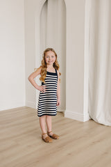 Navy Stripe Knit Tank Dress - HoneyBug 