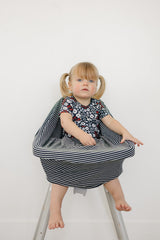 Navy Stripes Ribbed Bamboo Multi-Use Cover - HoneyBug 