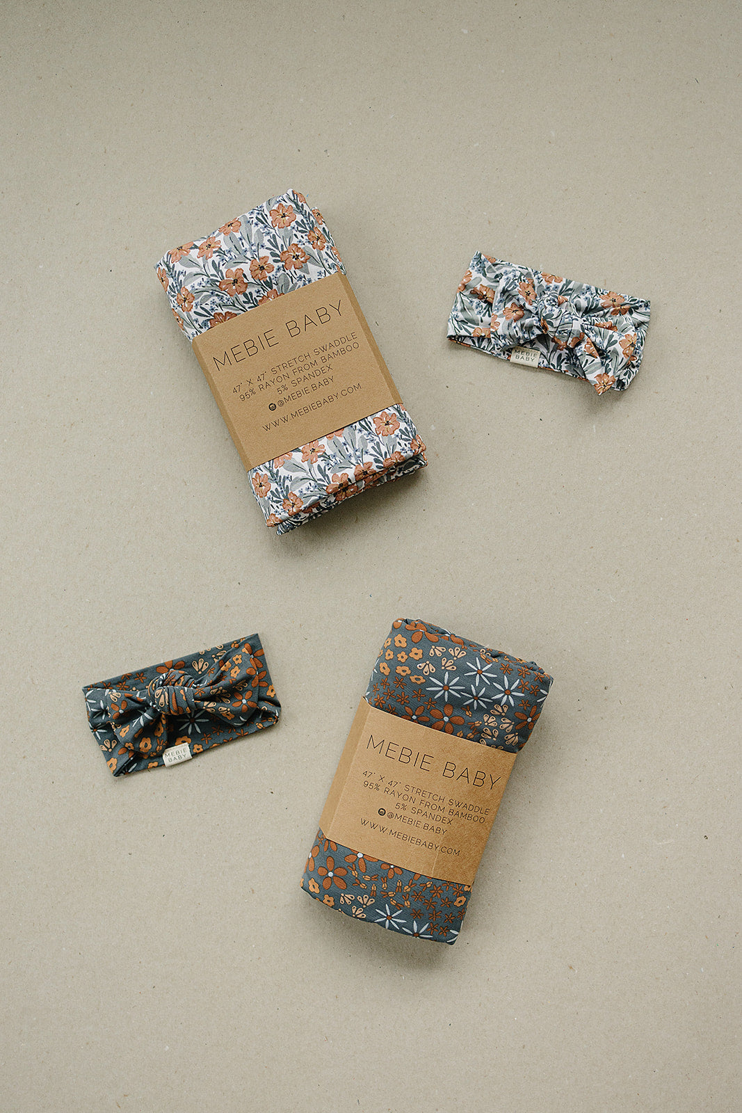 Navy Floral Bamboo Head Wrap - HoneyBug 