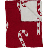 Candy Cane Plush Blanket - HoneyBug 