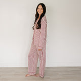 Adult Red Stripes Pajama Set - HoneyBug 