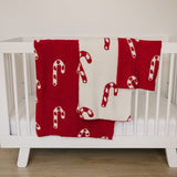 Candy Cane Plush Blanket - HoneyBug 