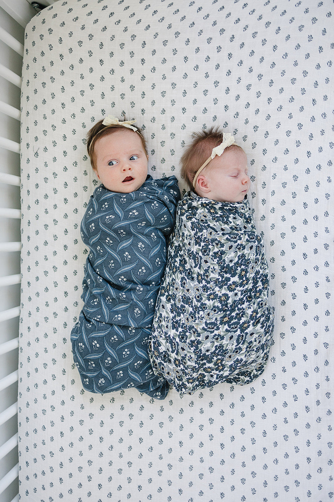Cream Berry Muslin Crib Sheet - HoneyBug 
