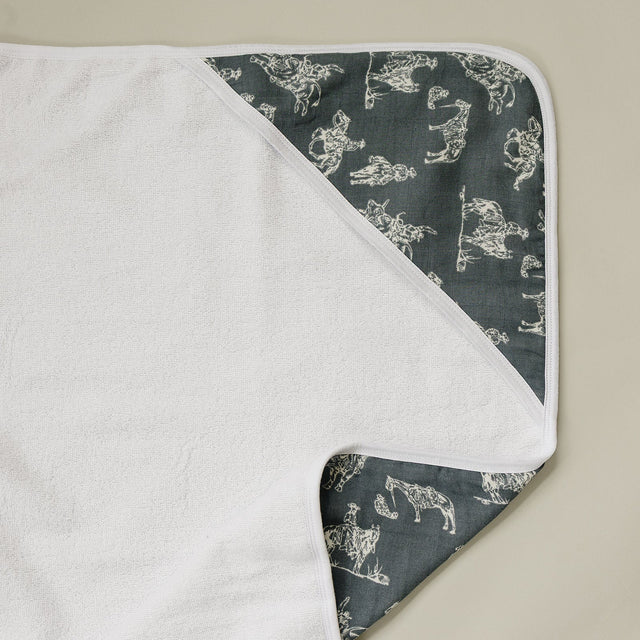 Wild West Muslin Hooded Towel - HoneyBug 
