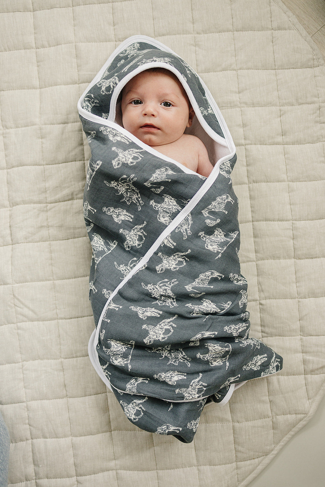 Wild West Muslin Hooded Towel - HoneyBug 