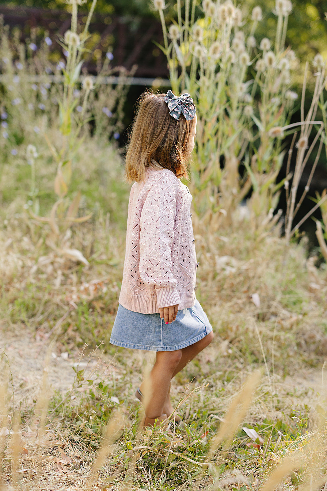 Pink Pointelle Button Down Cardigan - HoneyBug 
