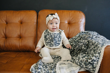 Liberty Floral Classic Muslin Bib - HoneyBug 