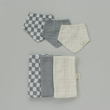 Dusty Blue Muslin Bib - HoneyBug 