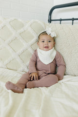 Cream Muslin Bib - HoneyBug 