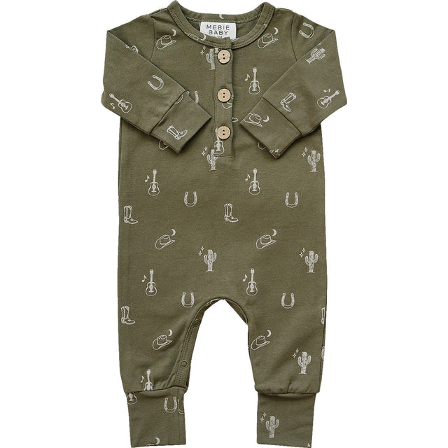 Nashville Long Sleeve Button Romper - HoneyBug 