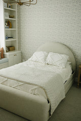Navy Berry + Cream Berry Lace Twin Muslin Quilt - HoneyBug 