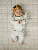 Cherry Ruffle French Terry Set - HoneyBug 