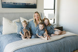 Navy Gingham Short Pajama Set - HoneyBug 