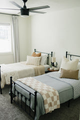 Taupe Checkered Twin Muslin Quilt - HoneyBug 