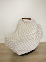 Taupe Checkered Bamboo Multi-Use Cover - HoneyBug 