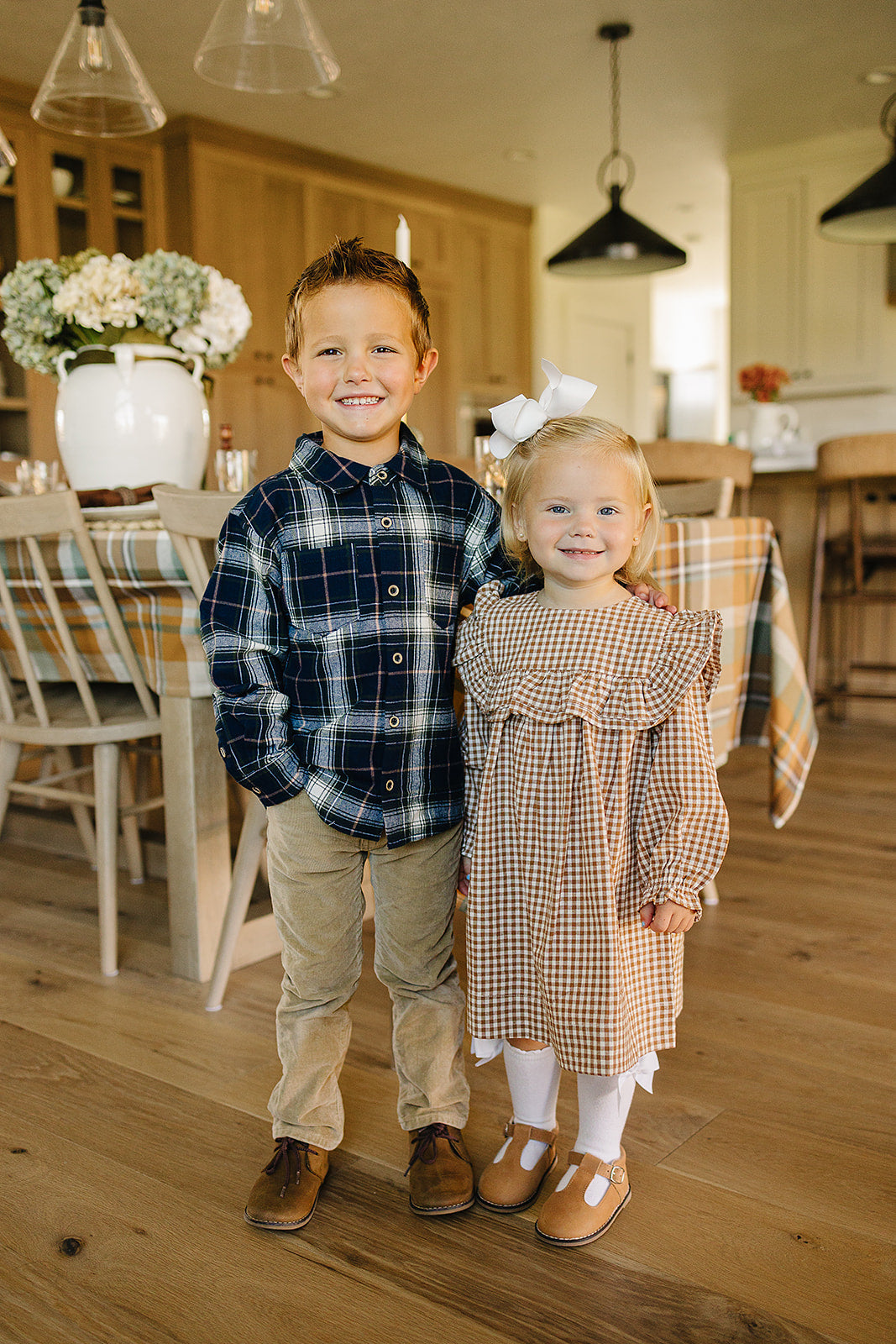 Navy Plaid Button Up Shirt - HoneyBug 