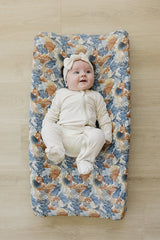 Paradise Palms Muslin Changing Pad Cover - HoneyBug 