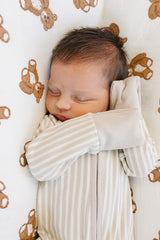 Taupe Stripe Ribbed Bamboo Zipper - HoneyBug 