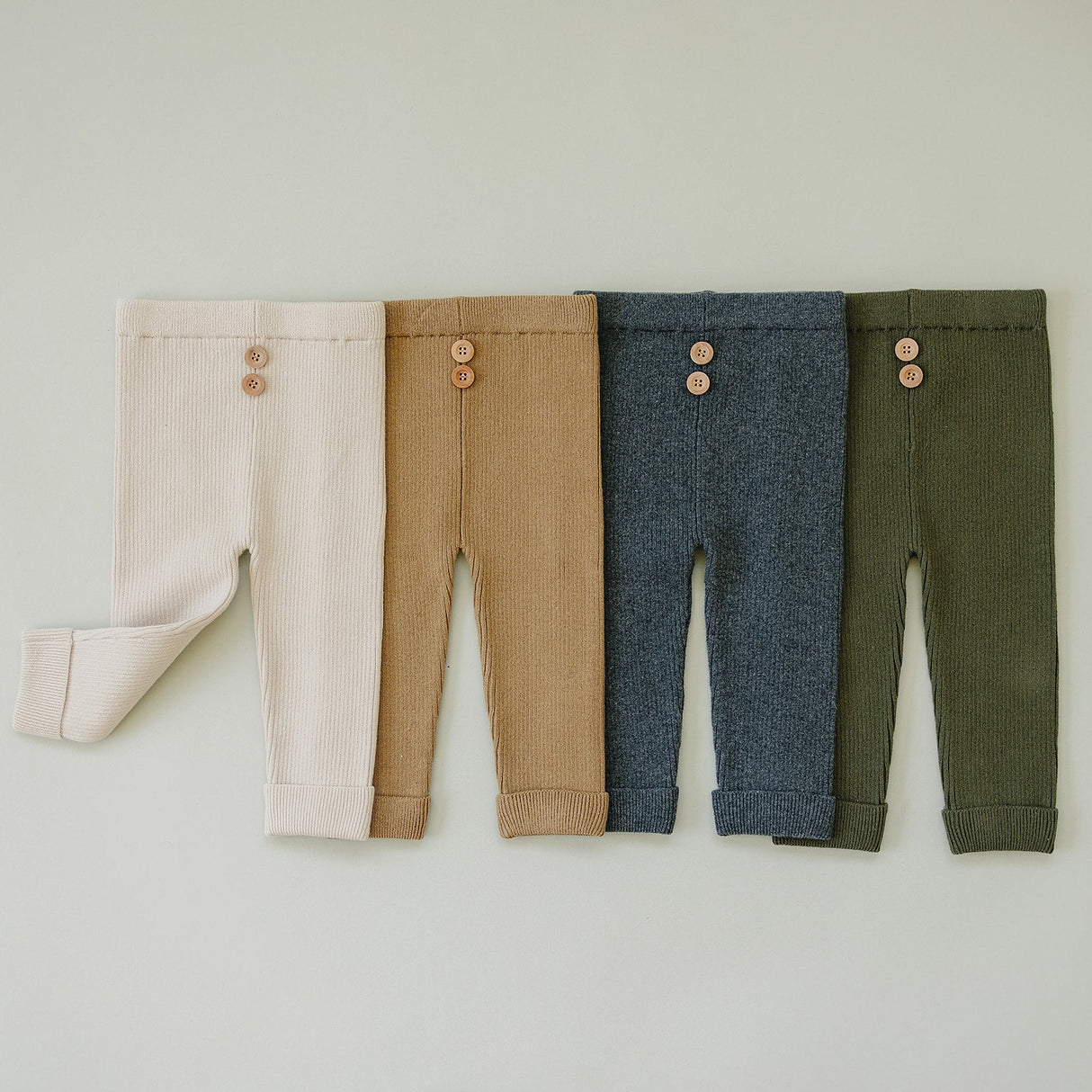 Olive Knit Leggings - HoneyBug 