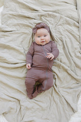 Plum Bamboo Footed Zipper - HoneyBug 