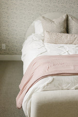 Meadow Floral + Dusty Rose Twin Muslin Quilt - HoneyBug 