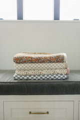 Meadow Floral + Dusty Rose Twin Muslin Quilt - HoneyBug 