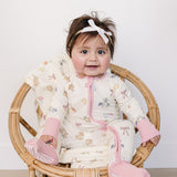 Pink Bunny Ribbed Bamboo Zipper