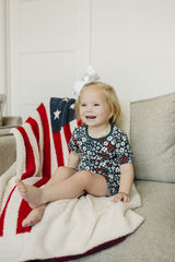 Americana Floral Ribbed Bamboo Cozy Short Set - HoneyBug 