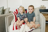 Navy Stripes Ribbed Bamboo Cozy Short Set - HoneyBug 