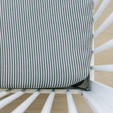 Green Stripes Muslin Crib Sheet - HoneyBug 
