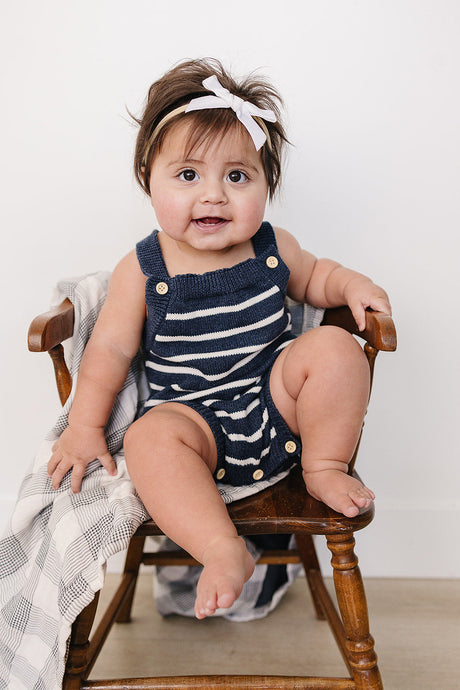 Nautical Stripe Knit Bubble Romper