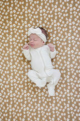 Cream Ribbed Bamboo Zipper - HoneyBug 