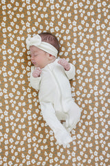 Cream Ribbed Bamboo Zipper - HoneyBug 