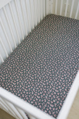 Olive Bloom Muslin Crib Sheet - HoneyBug 