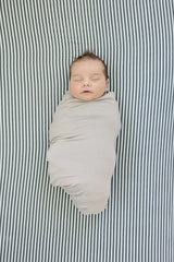 Green Stripes Muslin Crib Sheet - HoneyBug 