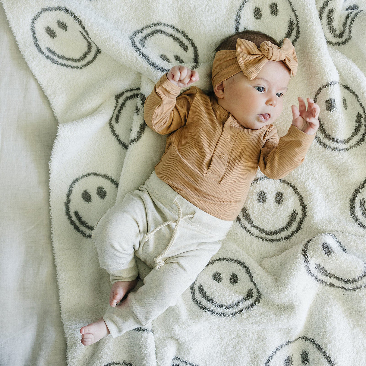 Latte Bamboo Snap Long Sleeve Ribbed Bodysuit - HoneyBug 
