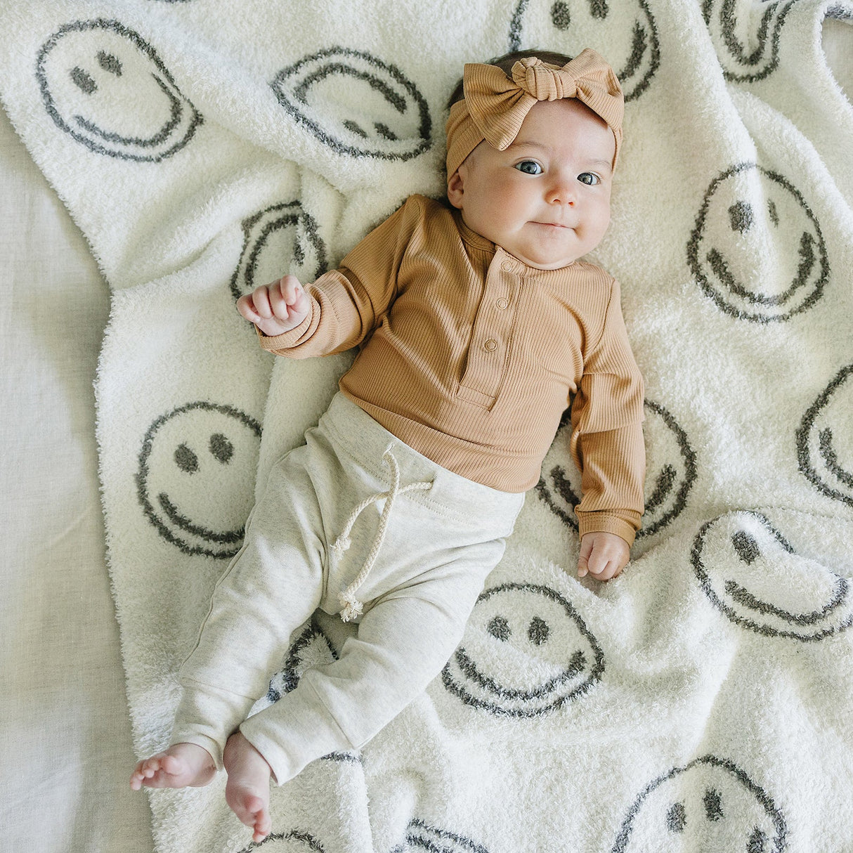 Latte Bamboo Snap Long Sleeve Ribbed Bodysuit - HoneyBug 