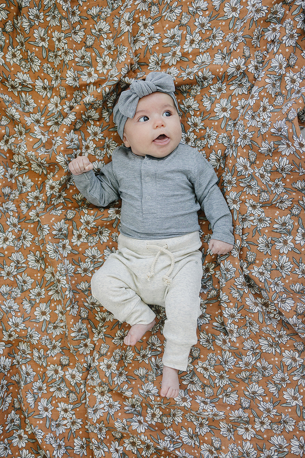 Heather Grey Bamboo Snap Long Sleeve Ribbed Bodysuit - HoneyBug 