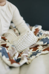Cream Ribbed Bamboo Zipper - HoneyBug 