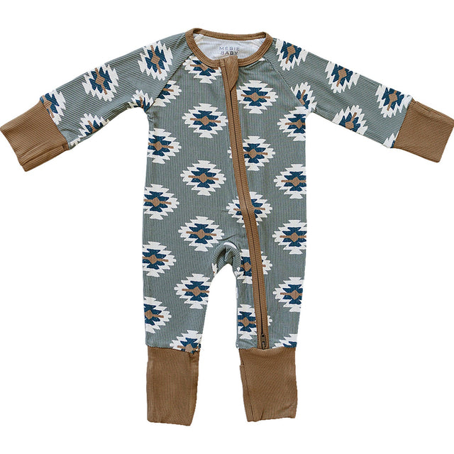 Southwest Aztec Ribbed Bamboo Zipper - HoneyBug 