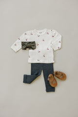 Cherry Pointelle Long Sleeve Tee - HoneyBug 