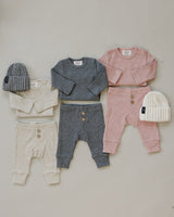 Heather Grey Bodysuit Waffle Set - HoneyBug 