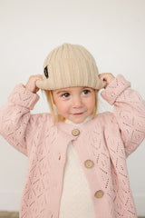 Tan Chunky Knit Beanie - HoneyBug 