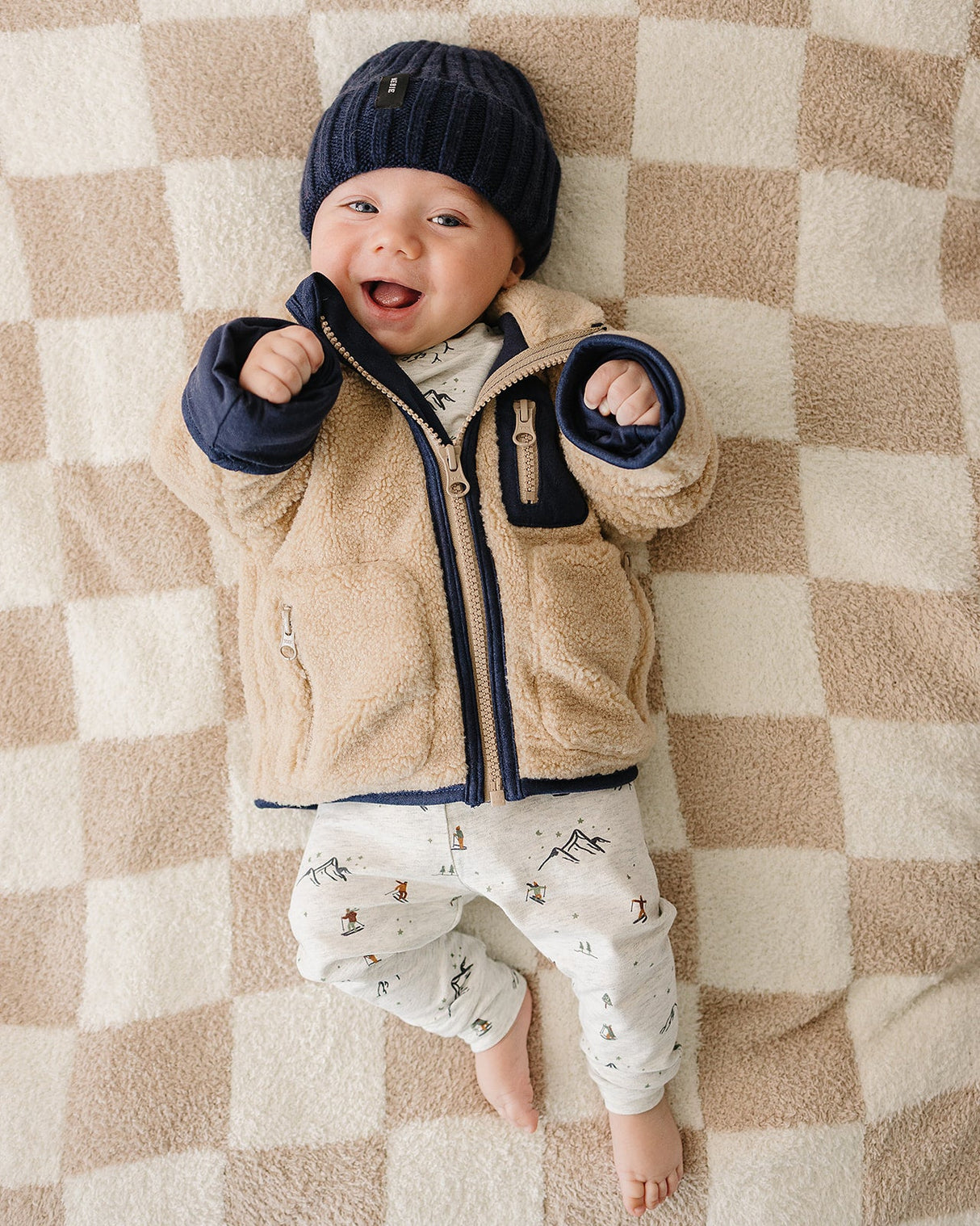 Navy Chunky Knit Beanie - HoneyBug 