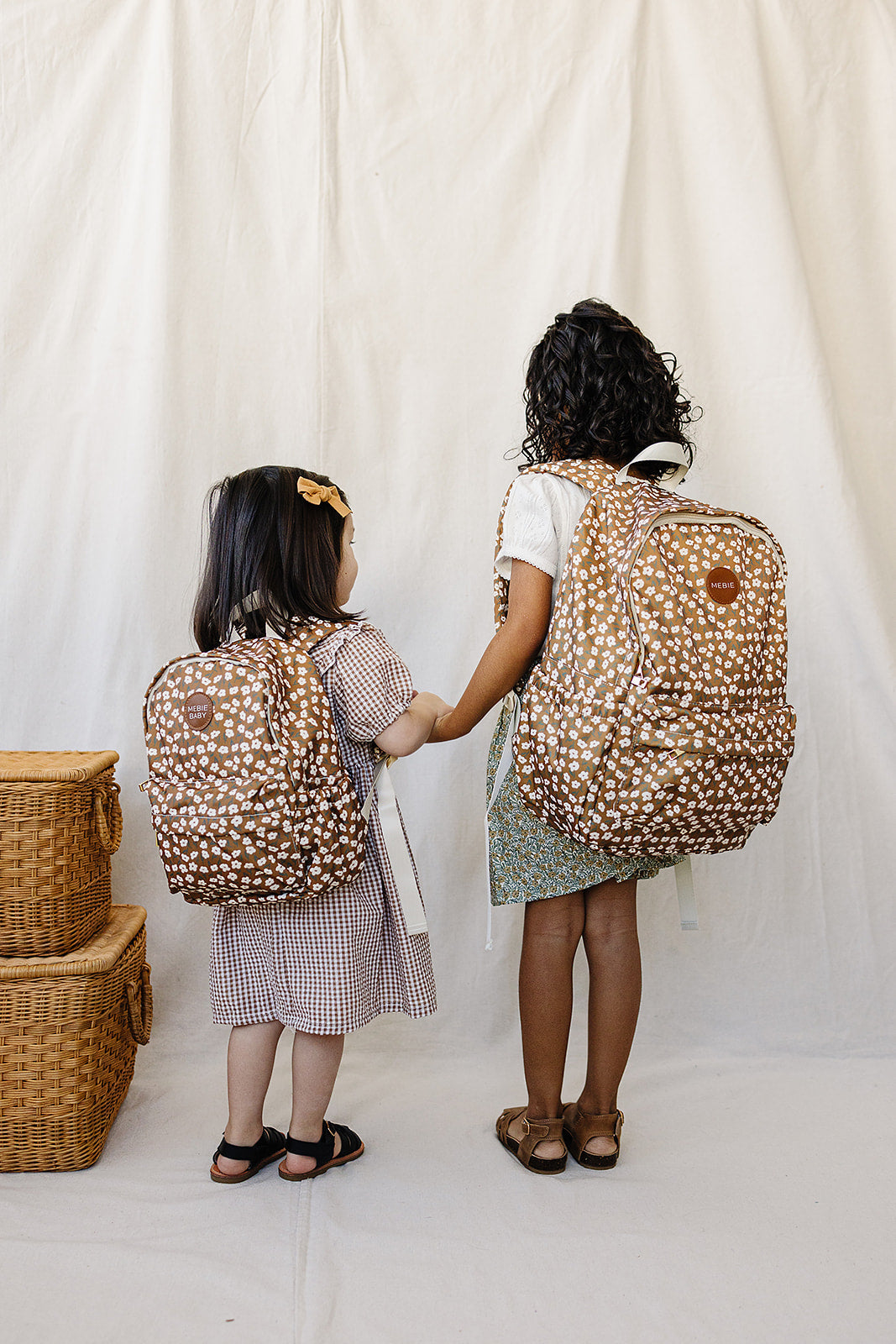 Mustard Floral Large Backpack - HoneyBug 