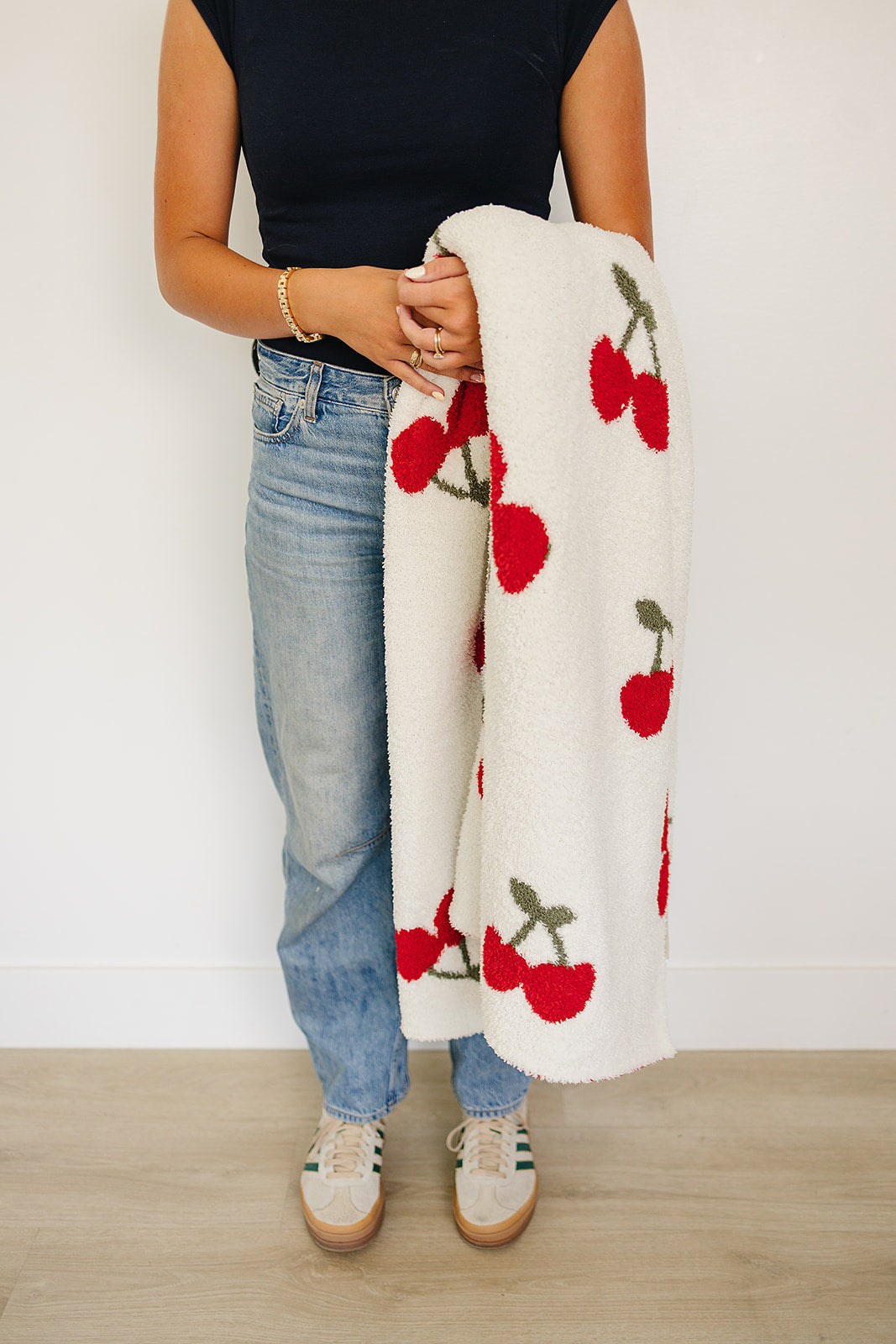 Cherry Plush Blanket - HoneyBug 