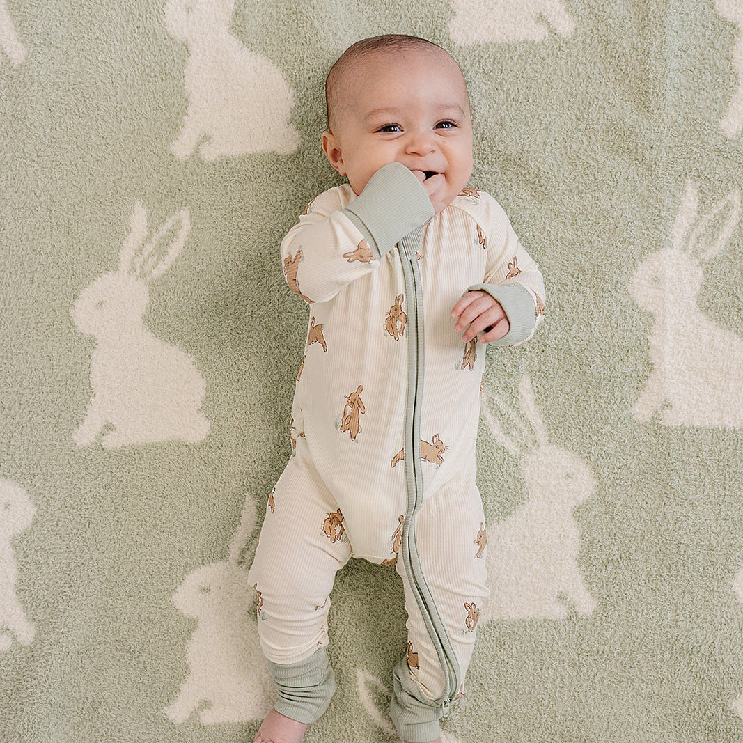 Bunny Ribbed Bamboo Zipper