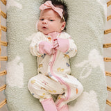 Pink Bunny Ribbed Bamboo Zipper